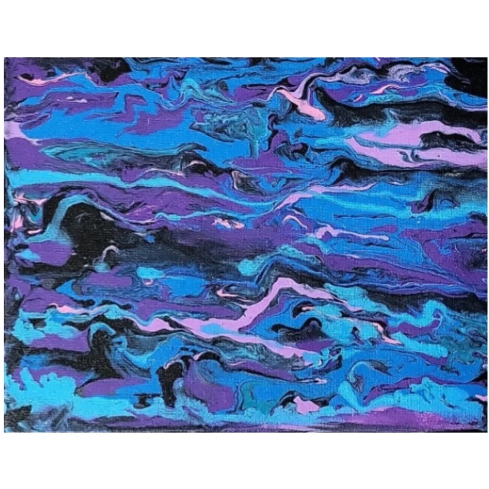 Hand Crafted Abstract Design 11x14 Inches Canvas Painting - Picture 3 of 4